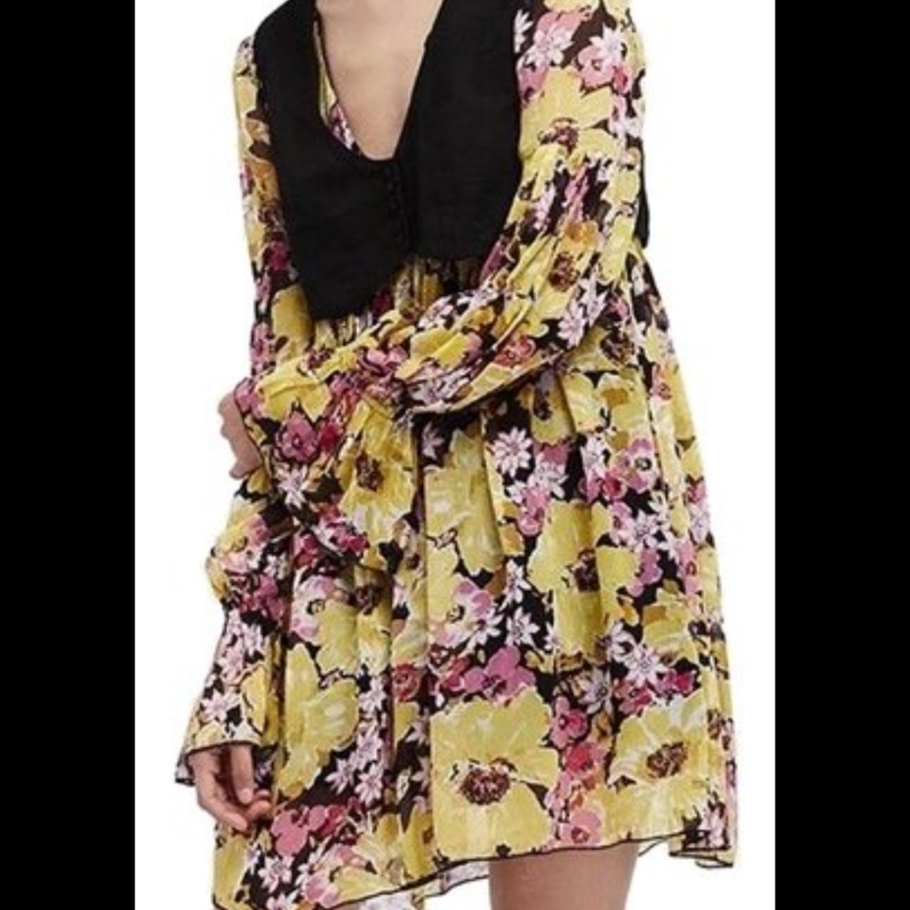 Free People Alice Vested long sleeve floral print dress